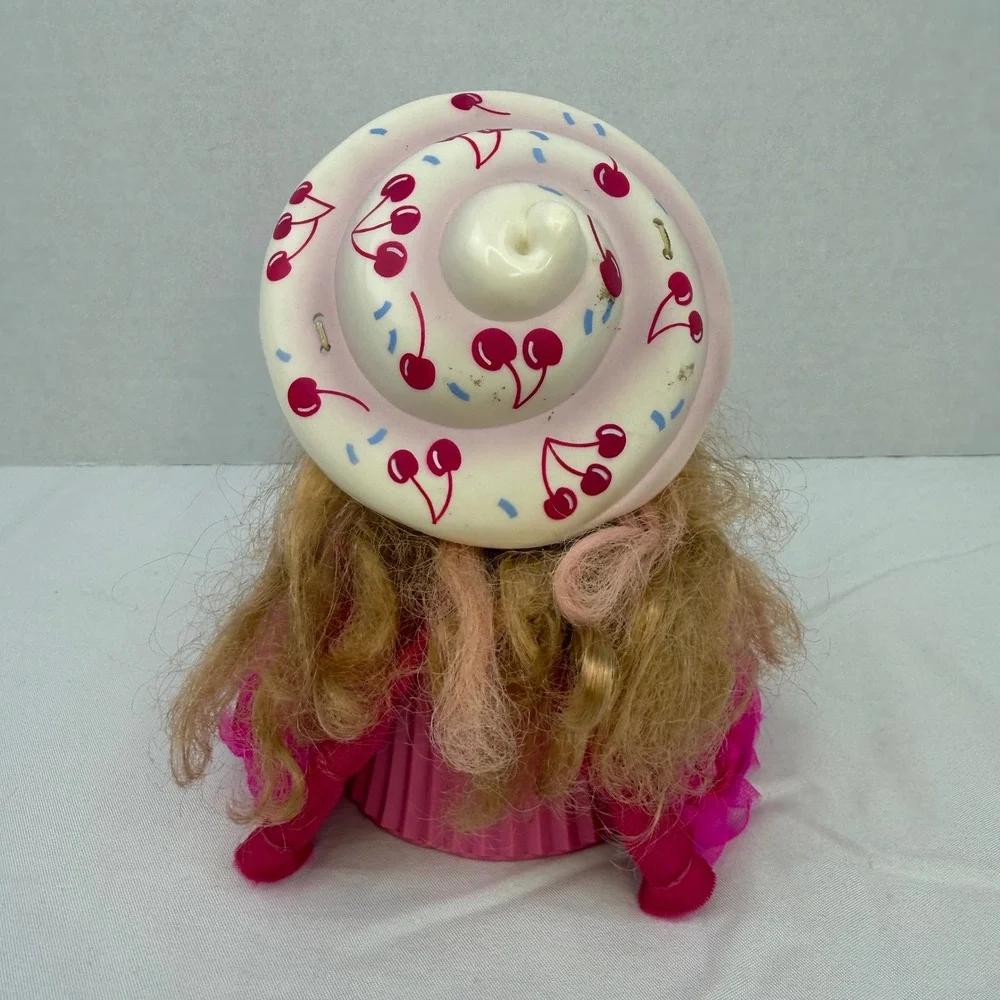 Vintage Tonka Cupcake Surprise Doll Magenta Cherry Dress with Hat and Comb